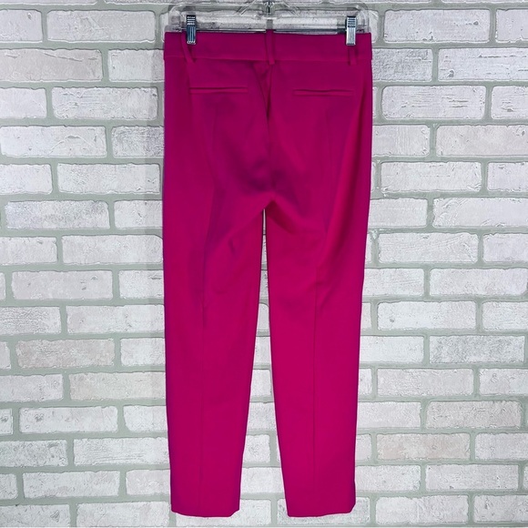 J. Crew NWT Cameron Slim Cropped Festive Pink Tailored Trousers Size 2 - Picture 5 of 8